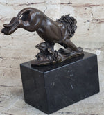Hot Cast Jumping Lion by Barye French Animal Artist Bronze Sculpture Figurine NR