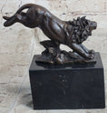 Load image into Gallery viewer, Hot Cast Jumping Lion by Barye French Animal Artist Bronze Sculpture Figurine NR