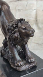 Hot Cast Jumping Lion by Barye French Animal Artist Bronze Sculpture Figurine NR