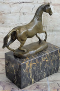 Load image into Gallery viewer, Hot Cast Bronze Galloping Horse Miniature Bronze Sculpture Statue Figure on Marble Base