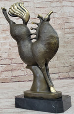 Abstract Modern Art Bucking Chinese Tang Horse Bronze Sculpture Figure by Milo