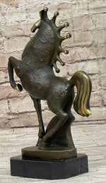Signed Original Miguel Lopez Tang Horse Abstract Modern Bronze Sculpture Statue