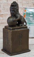 Load image into Gallery viewer, Regius Palace Chinese Guardian Lion & Earth Globe Bronze Statue Sculpture Decor