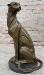Modern Art Extra Large Mountain Lion Bronze Sculpture By Henry Moore Figurine