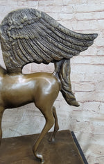 Pegasus Winged Horse Bronze Statue Sculpture Figure on Marble Base 16