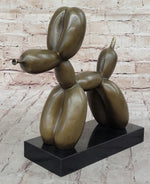 Balloon Dog Bronze Metal Sculpture Statue Decor Abstract Art on Marble Base