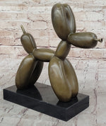 Balloon Dog Bronze Metal Sculpture Statue Decor Abstract Art on Marble Base