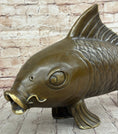 Load image into Gallery viewer, Hot Cast Bronze Metal Koi Carp Chinese Fish Sculpture Figure Signed Original Art
