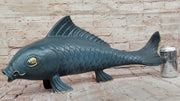 Bronze Koi Fish Sculpture – Large Decorative Asian-Inspired Art Piece with Gold Accents