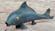 Bronze Koi Fish Sculpture – Large Decorative Asian-Inspired Art Piece with Gold Accents