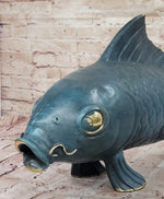 Bronze Koi Fish Sculpture – Large Decorative Asian-Inspired Art Piece with Gold Accents