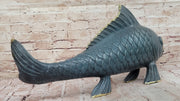 Bronze Koi Fish Sculpture – Large Decorative Asian-Inspired Art Piece with Gold Accents