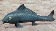 Bronze Koi Fish Sculpture – Large Decorative Asian-Inspired Art Piece with Gold Accents