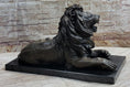 Load image into Gallery viewer, Hot Cast Bronze Guardian Lion on Marble Base after Antoine Barye