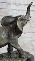 Load image into Gallery viewer, Bronze Metal Elephant Statue Sculpture Figure Figurine 12" x 14"