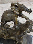 Load image into Gallery viewer, Hand Made Elephant Family Walking up The Hill Bronze Sculpture by Barye Figure