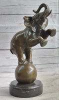 Load image into Gallery viewer, Bronze Sculpture Statue Figure Circus Elephant Balancing on Ball