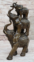 Load image into Gallery viewer, Collectible Bronze Elephant Safari Statue Art Figure Figurine Animal Hot Cast