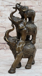 Collectible Bronze Elephant Safari Statue Art Figure Figurine Animal Hot Cast