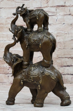 Collectible Bronze Elephant Safari Statue Art Figure Figurine Animal Hot Cast
