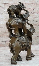 Collectible Bronze Elephant Safari Statue Art Figure Figurine Animal Hot Cast