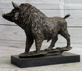 Load image into Gallery viewer, Wild Boar Hog Pig Bronze Sculpture Statue Figure Wildlife Art Decor Marble Base