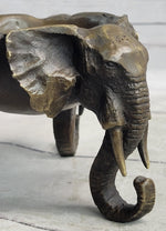 Bronze Metal Elephant Candy Dish Ashtray Original Art Sculpture Decor