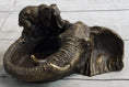 Load image into Gallery viewer, Bronze Metal Elephant Ashtray Dish Original Handmade Art by Milo