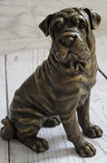 Load image into Gallery viewer, Shar Pei Wrinkly Puppy Dog Bronze Metal Figure Figurine Sculpture Signed Art 6.5" x 6"