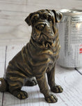 Load image into Gallery viewer, Shar Pei Wrinkly Puppy Dog Bronze Metal Figure Figurine Sculpture Signed Art 6.5" x 6"