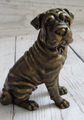 Load image into Gallery viewer, Shar Pei Wrinkly Puppy Dog Bronze Metal Figure Figurine Sculpture Signed Art 6.5" x 6"
