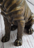 Load image into Gallery viewer, Shar Pei Wrinkly Puppy Dog Bronze Metal Figure Figurine Sculpture Signed Art 6.5" x 6"