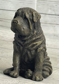 Load image into Gallery viewer, Shar Pei Puppy Dog Bronze Metal Sculpture Figurine Signed Original Art