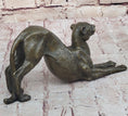 Load image into Gallery viewer, Stretching Cheetah Big Cat Bronze Figurine Figure Sculpture Signed Original 5" x 10"