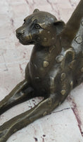 Load image into Gallery viewer, Stretching Cheetah Big Cat Bronze Figurine Figure Sculpture Signed Original 5" x 10"