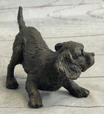 Cavalier King Charles Spaniel Puppy Dog Bronze Metal Sculpture Statue Figurine