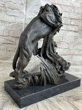 Load image into Gallery viewer, Male Lion w/ Cub Bronze Statue Sculpture Figure Barye Decor 14" x 12"