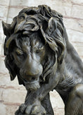 Load image into Gallery viewer, Male Lion w/ Cub Bronze Statue Sculpture Figure Barye Decor 14" x 12"