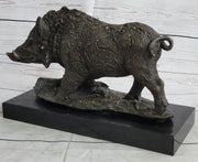 Art Deco HotCast Wild Pig Boar Farm Bronze Animal Statue Sculpture Figurine Gift