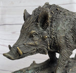 Art Deco HotCast Wild Pig Boar Farm Bronze Animal Statue Sculpture Figurine Gift