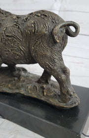 Art Deco HotCast Wild Pig Boar Farm Bronze Animal Statue Sculpture Figurine Gift