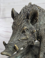 Art Deco HotCast Wild Pig Boar Farm Bronze Animal Statue Sculpture Figurine Gift