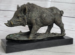 Art Deco HotCast Wild Pig Boar Farm Bronze Animal Statue Sculpture Figurine Gift