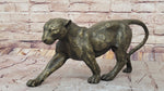 Hot Cast Bronze Cheetah Cat Figurine Sculpture Statue Decor