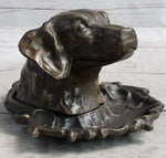 Labrador Retriever Dog Puppy Incense Burner Bronze Metal Sculpture Original Art