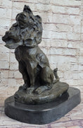 Load image into Gallery viewer, Abstract Crude Lion King Bronze Statue Sculpture Original Art on Marble Base