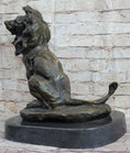 Load image into Gallery viewer, Abstract Crude Lion King Bronze Statue Sculpture Original Art on Marble Base