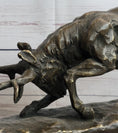 Load image into Gallery viewer, Elk Reindeer Caribou vs. Bear Bronze Sculpture Statue Wildlife Original Art Decor