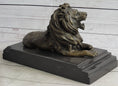 Load image into Gallery viewer, Antoine Barye Recumbent Guardian Lion – Classic Bronze Sculpture on Marble Base