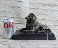 Load image into Gallery viewer, Signed Barye King Of Jungle Lion Bronze Sculpture Vintage Reproduction Art Deco